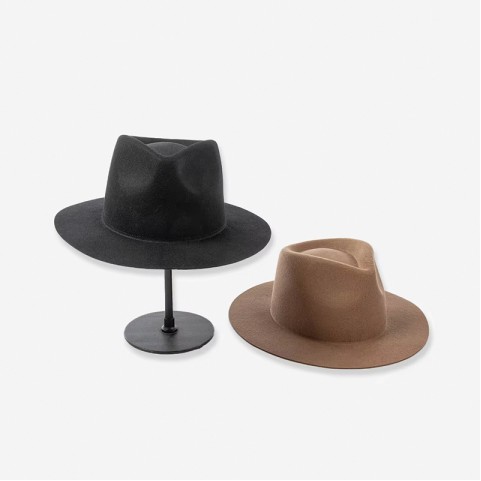 Short Brim Felt Hat Wool Felt Handmade Women's Hat