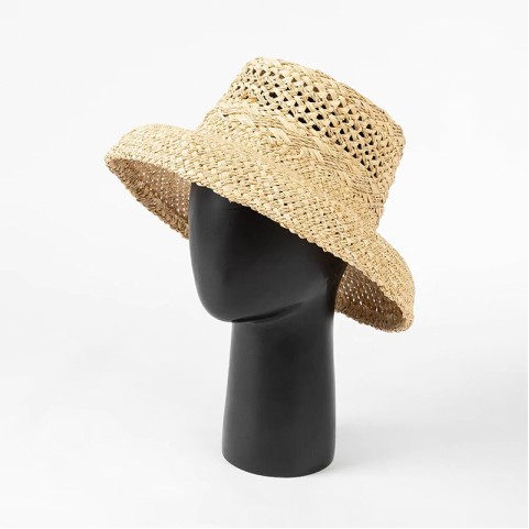 Raffia Straw Cloche Hat