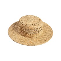 Handwoven Raffia Boater Hat
