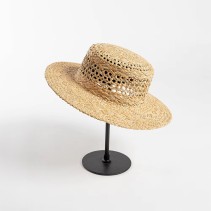 Handwoven Raffia Boater Hat