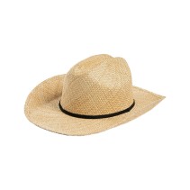 Raffia Straw Wide Brim Cowboy Hat