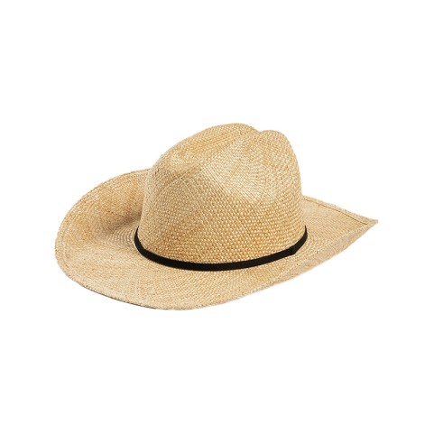 Raffia Straw Wide Brim Cowboy Hat