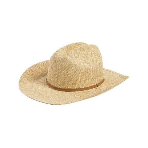 Raffia Straw Wide Brim Cowboy Hat