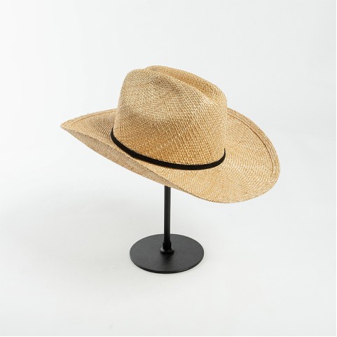 Raffia Straw Wide Brim Cowboy Hat
