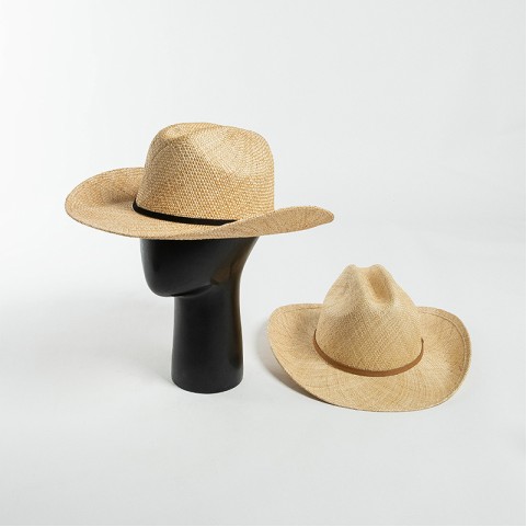 Raffia Straw Wide Brim Cowboy Hat