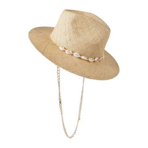 Natural Raffia Straw Fedora Hat