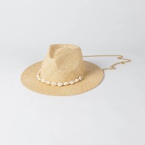 Natural Raffia Straw Fedora Hat