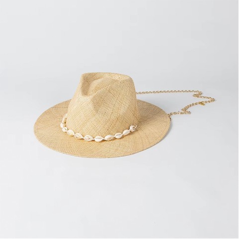 Natural Raffia Straw Fedora Hat