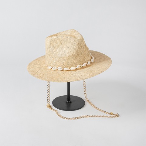 Natural Raffia Straw Fedora Hat