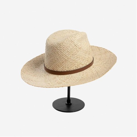 Natural Raffia Handwoven Wide Brim Fedora Hat