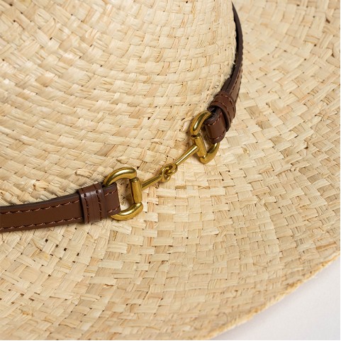 Natural Raffia Handwoven Wide Brim Fedora Hat