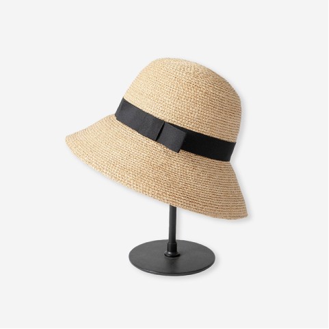 Natural Raffia Straw Bucket Hat