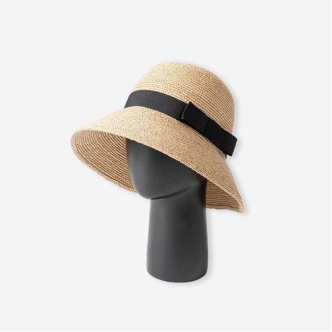 Natural Raffia Straw Bucket Hat