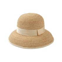 Natural Raffia Hand Crochet Foldable Straw Hat