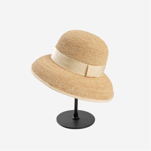 Natural Raffia Hand Crochet Foldable Straw Hat