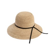 Natural Raffia Hand-Crocheted Wide Brim Hat