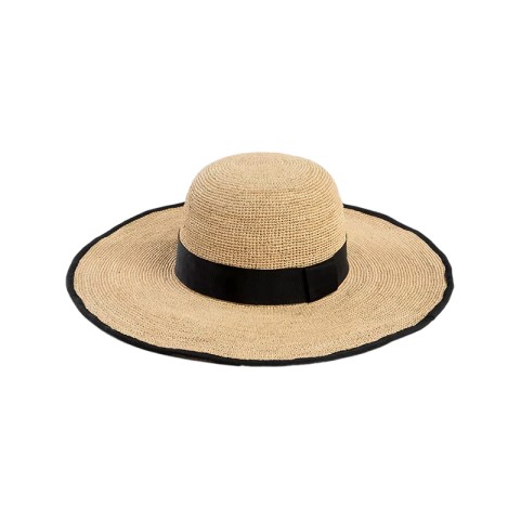Raffia Wide Brim Foldable Hand Crochet Straw Hat