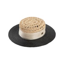 Raffia Straw Boater Hat