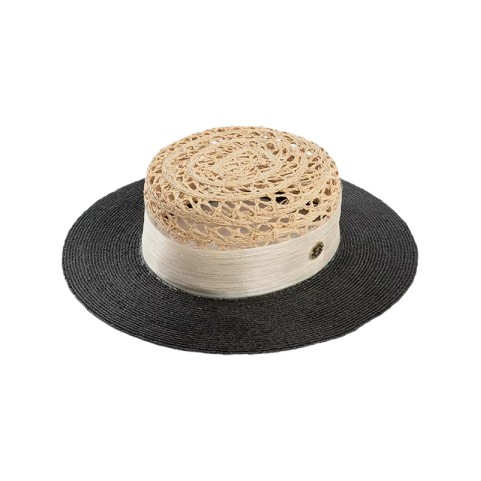 Raffia Straw Boater Hat