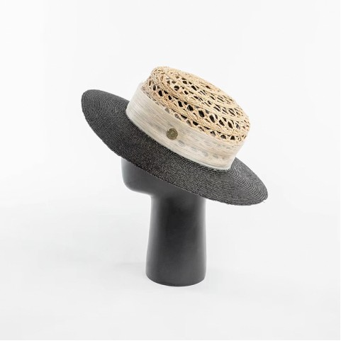 Raffia Straw Boater Hat