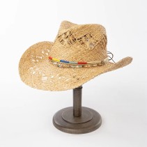 Raffia Straw Woven Wide Brim Cowboy Hat