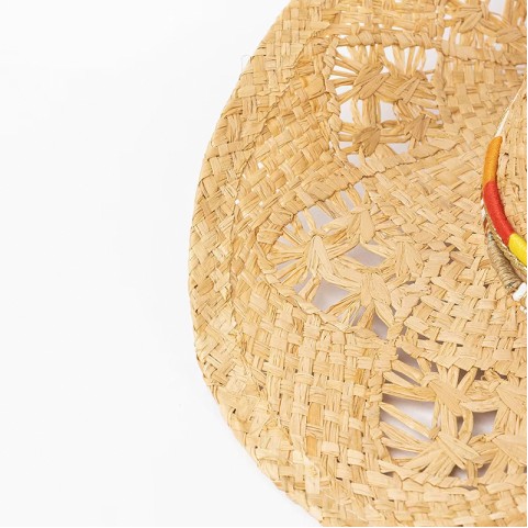 Raffia Straw Woven Wide Brim Cowboy Hat Raffia Straw Woven Wide Brim Cowboy Hat