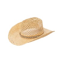 Wide Brim Raffia Cowboy Hat