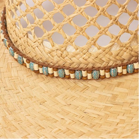Wide Brim Raffia Cowboy Hat