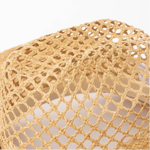 Wide Brim Raffia Cowboy Hat