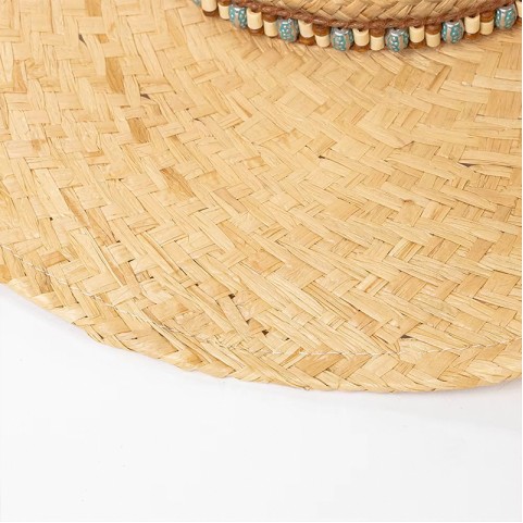 Wide Brim Raffia Cowboy Hat