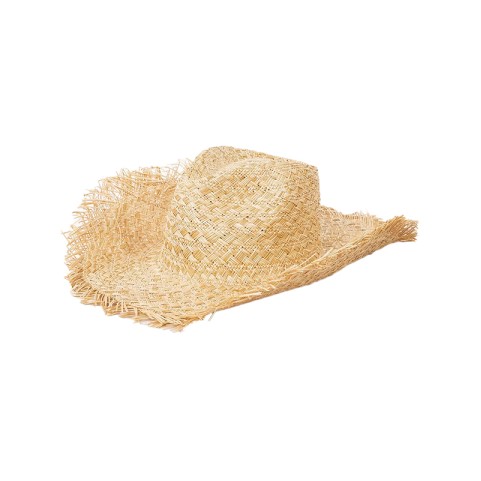 Raffia Straw Wide Brim Cowboy Hat
