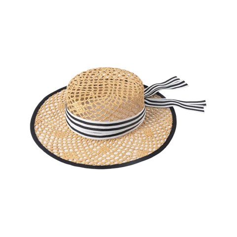 Raffia Straw Boater Hat
