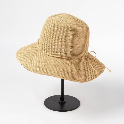 Foldable Raffia Straw Hand-Crocheted Bucket Hat