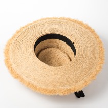 Raffia Straw Wide Brim Beach Hat