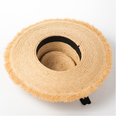 Raffia Straw Wide Brim Beach Hat