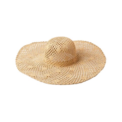 Raffia Straw Hand-Woven Hollow Floppy Hat