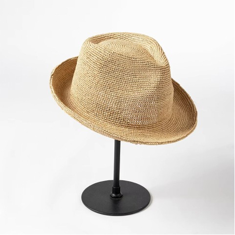 Natural Raffia Hand-Crochet Straw Hat