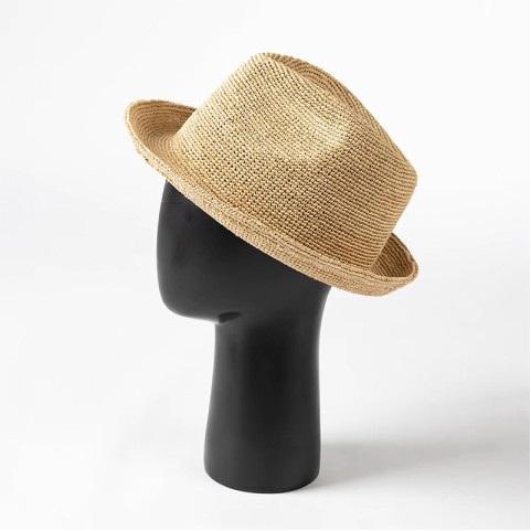 Natural Raffia Hand-Crochet Straw Hat