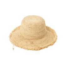 Natural Raffia Straw Crochet Bucket Hat