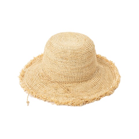 Natural Raffia Straw Crochet Bucket Hat