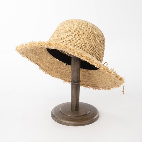 Natural Raffia Straw Crochet Bucket Hat
