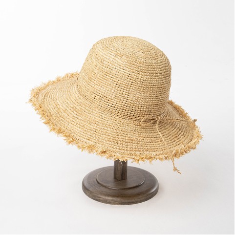 Natural Raffia Straw Crochet Bucket Hat