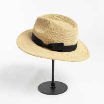 Natural Raffia Straw Fedora Hat