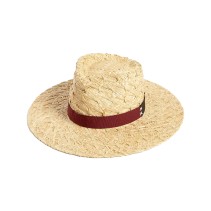 Raffia Straw Wide Brim Fedora Hat
