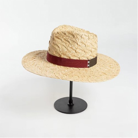 Raffia Straw Wide Brim Fedora Hat