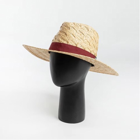 Raffia Straw Wide Brim Fedora Hat
