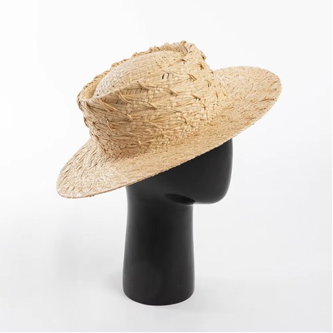 Natural Raffia Straw Wide Brim Handwoven Hat