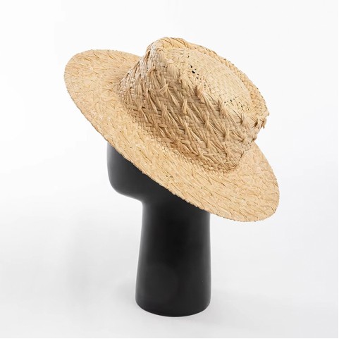 Natural Raffia Straw Wide Brim Handwoven Hat