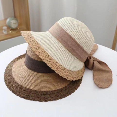 Fashion Wide Brim Natural Straw Sun Hat