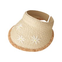 Daisy Open-top Wide Brim Woven Straw Hat